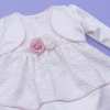 rochita botez dantela cu bolerou insertii roz