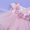 rochita botez roz piept bogat dantela si flori 3D