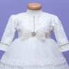 rochita botez ivoire cu funda dantela si accesorii argintii 1