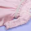 rochita botez roz pudra cu brau plisat, perle si pietre argintii