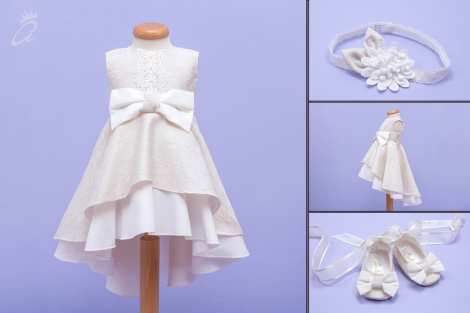 set botez 3 piese in si bumbac