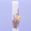 lumanare botez personalizata aplicatie dantela si flori textile