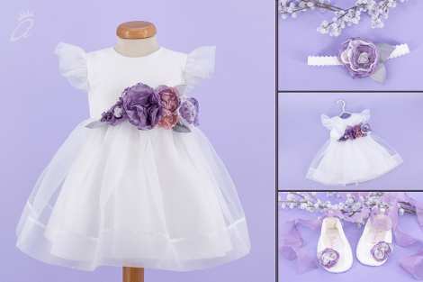 set botez flori mov matase