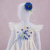 rochita fete botez ivoire si flori albastre